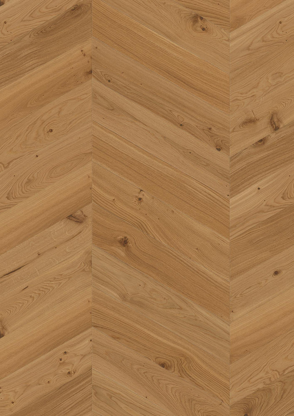 Boen Animoso Engineered Oak Chevron Flooring, Brushed & L/Natural, A & B Planks: 14.0 x 138 x 611 mm
