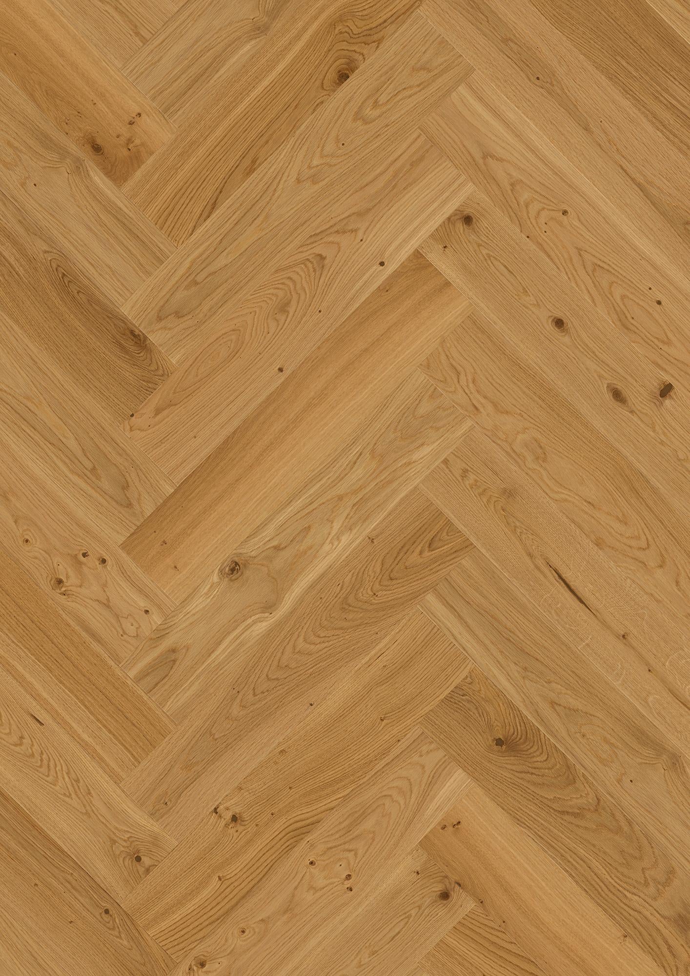 Boen Animoso Engineered Oak Herringbone Flooring, Brushed & L/Natural, A & B Planks: 14.0 x 138 x 690 mm