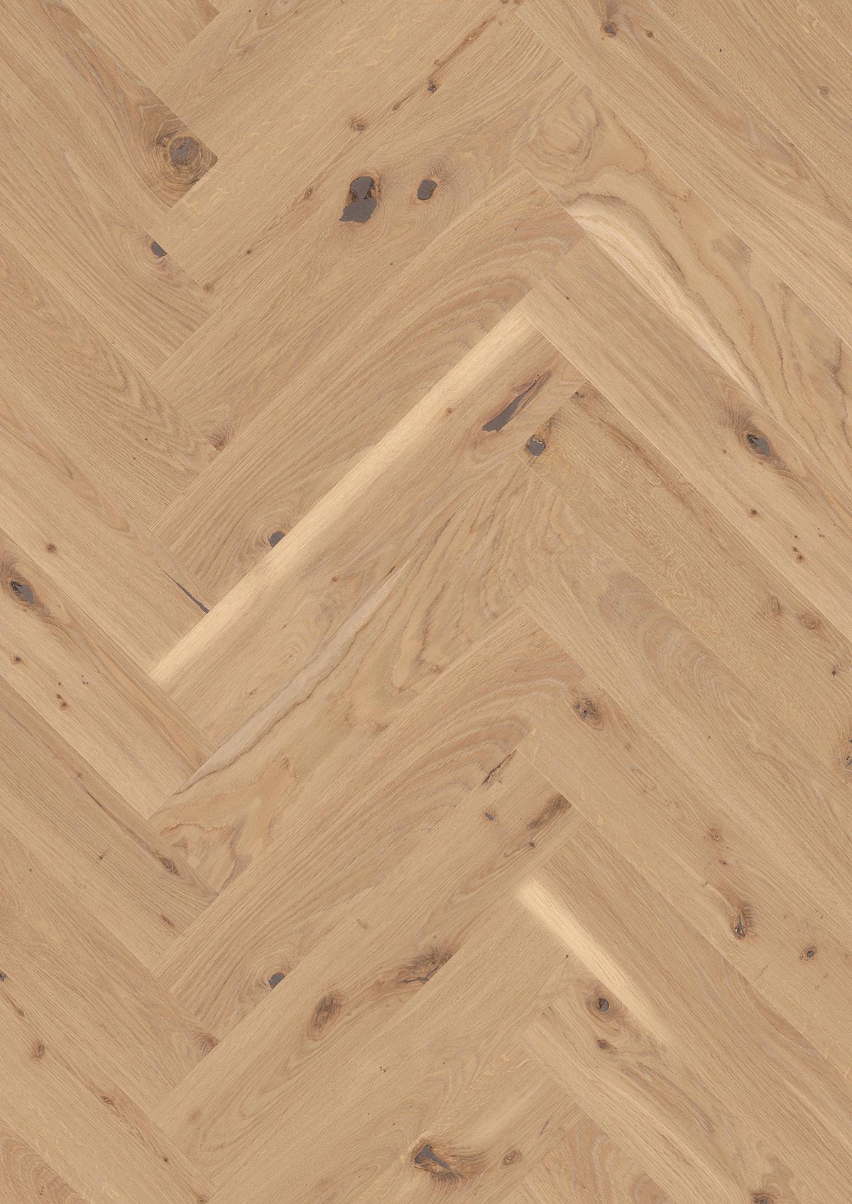 Boen Vivo Engineered Oak Herringbone Flooring, Brushed & L/Pure, A & B Planks: 14.0 x 138 x 690 mm