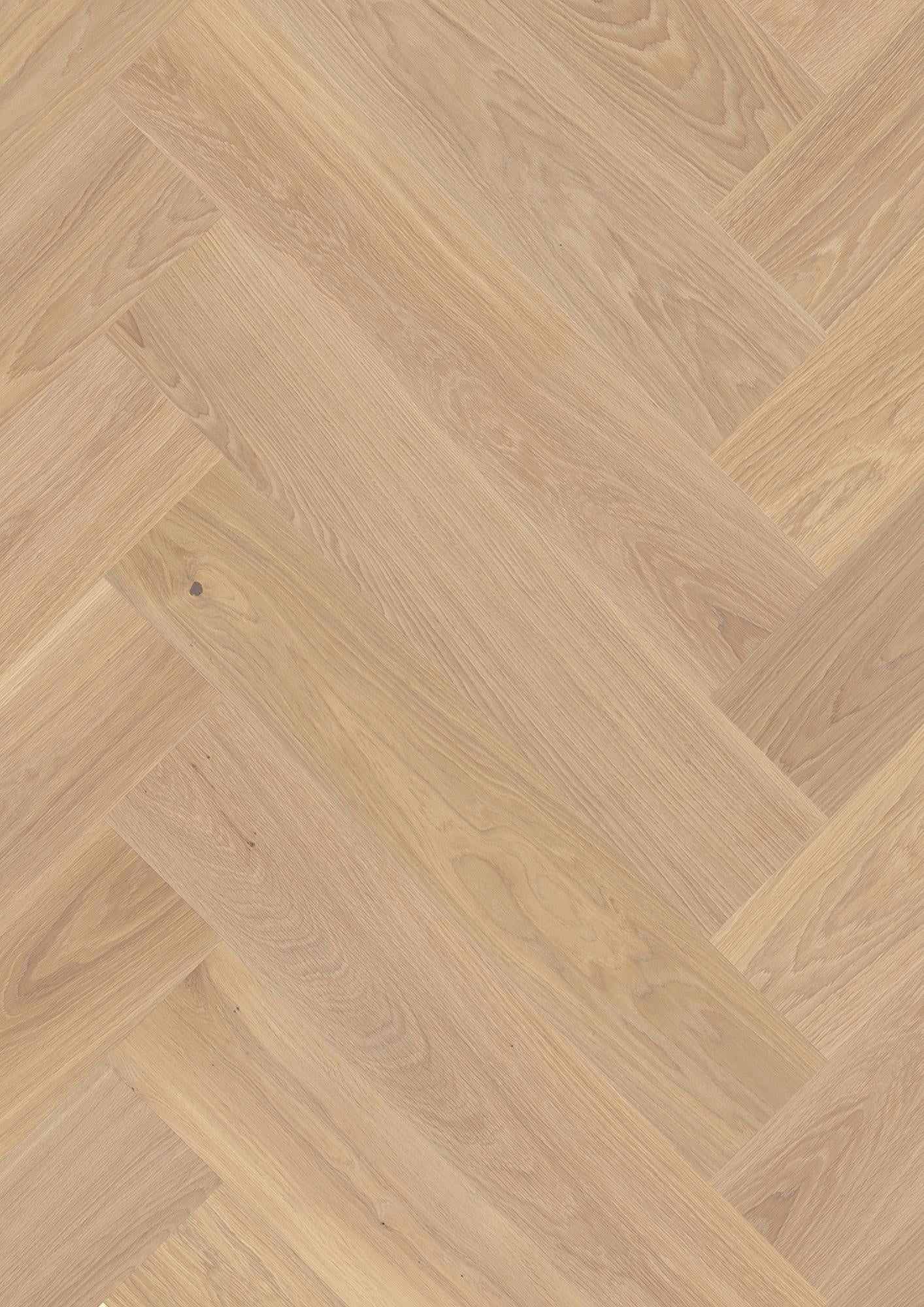 Boen Adagio Engineered Oak Herringbone Flooring, Brushed & L/Pure, A & B Planks: 14.0 x 209 x 1,045 mm