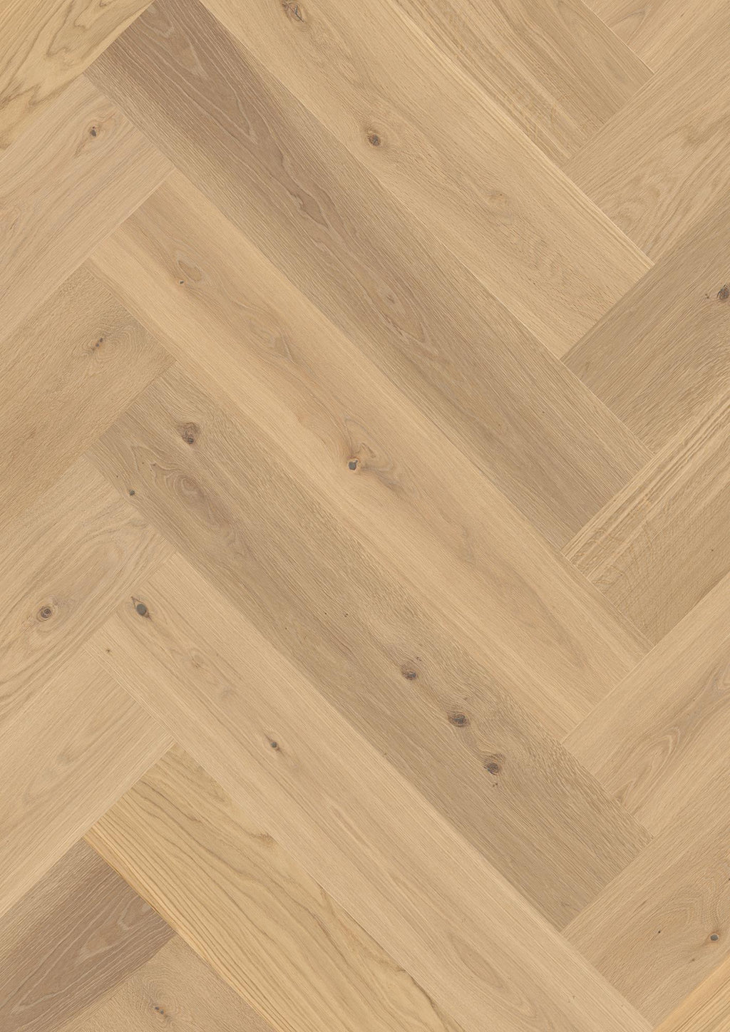 Boen Animoso Engineered Oak Herringbone Flooring, Brushed & L/Pure, A & B Planks: 14.0 x 209 x 1,045 mm