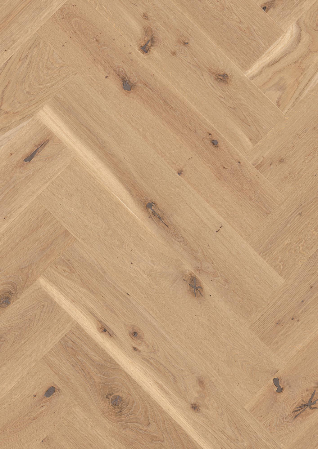 Boen Vivo Engineered Oak Herringbone Flooring, Brushed & L/Pure, A & B Planks: 14.0 x 209 x 1,045 mm
