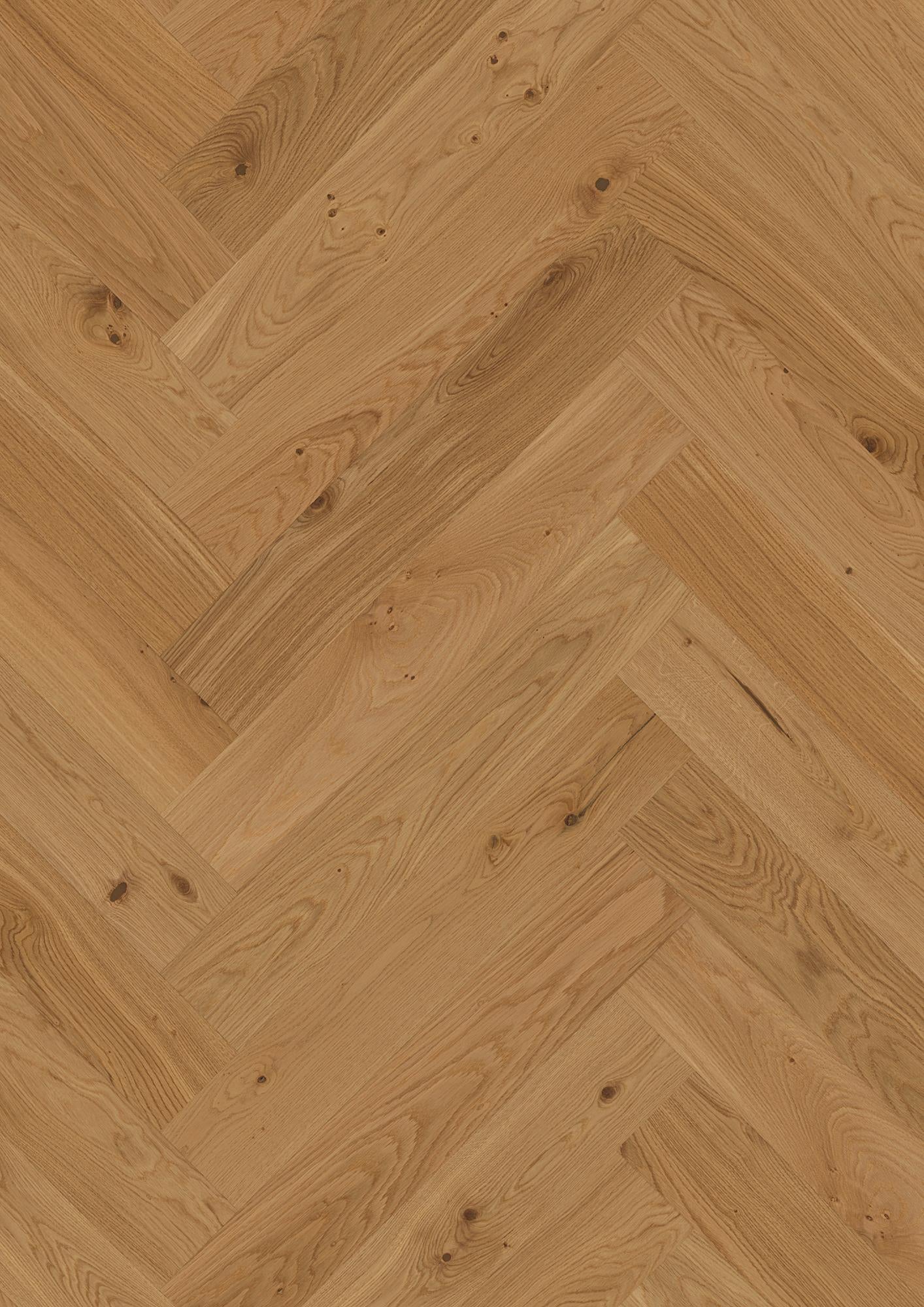 Boen Animoso Engineered Oak Herringbone Flooring, Brushed & L/Natural: 10.5 x 137 x 790 mm