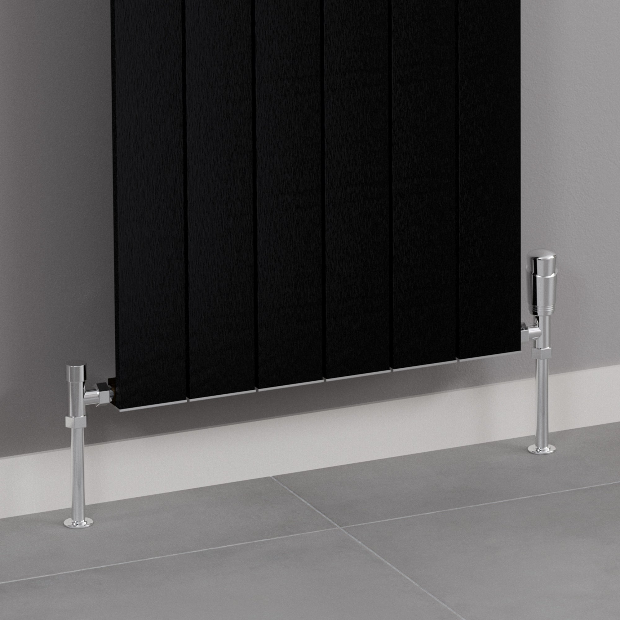 Burford Vertical Black Aluminium Radiator 1800mm (H) x 565mm (W)