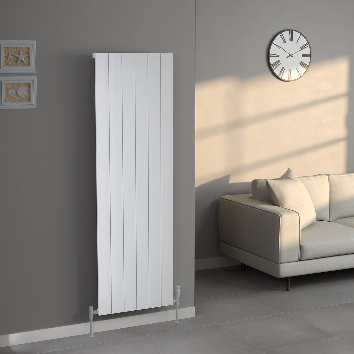 Burford Vertical White Aluminium Radiator 1800mm (H) x 375mm (W)