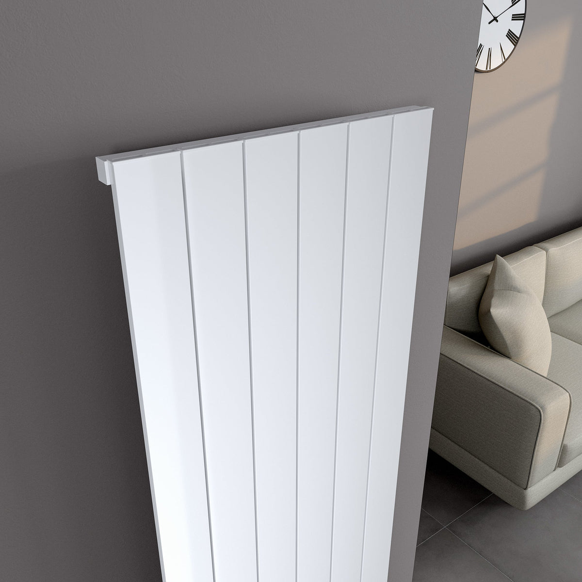 Burford Vertical White Aluminium Radiator 1800mm (H) x 375mm (W)
