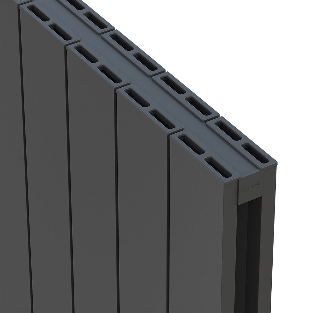 Burford Vertical Anthracite Aluminium Radiator 1800mm (H) x 280mm (W)