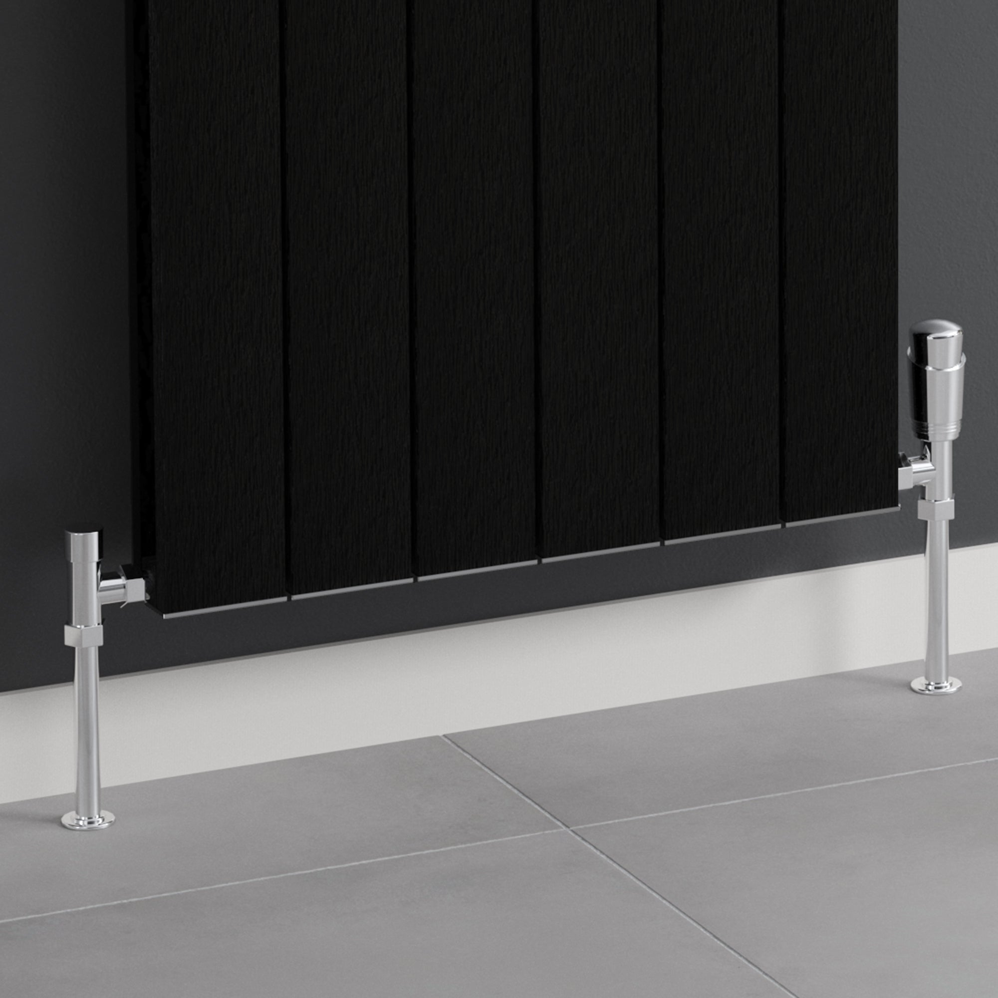 Burford Vertical Black Aluminium Radiator 1800mm (H) x 280mm (W)