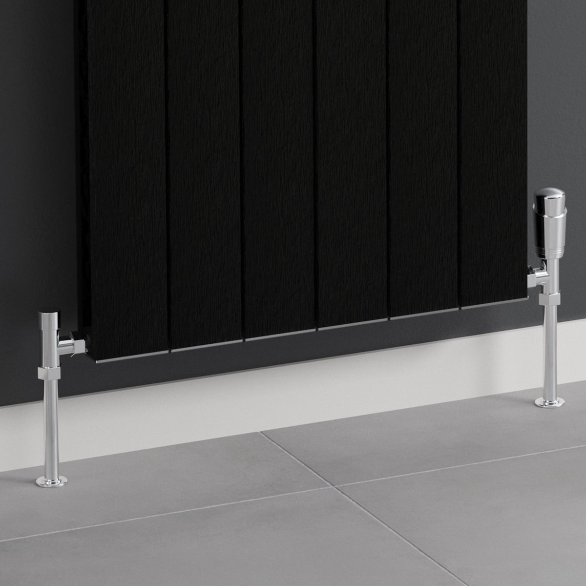 Burford Double Vertical Black Aluminium Radiator 1800mm (H) x 280mm (W)