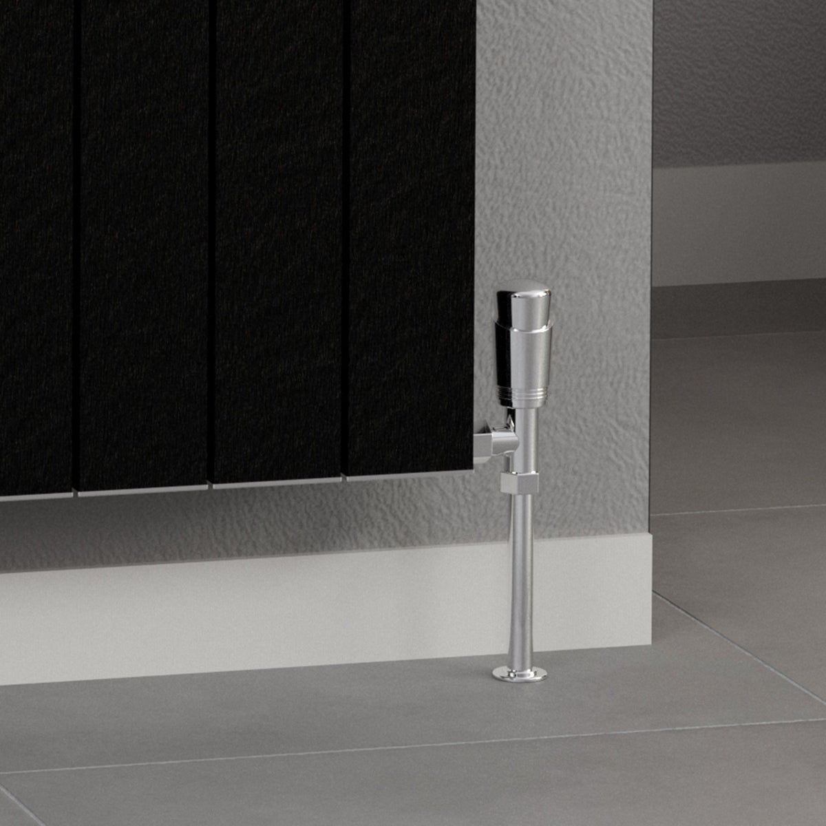 Burford Vertical Black Aluminium Radiator 1800mm (H) x 375mm (W)