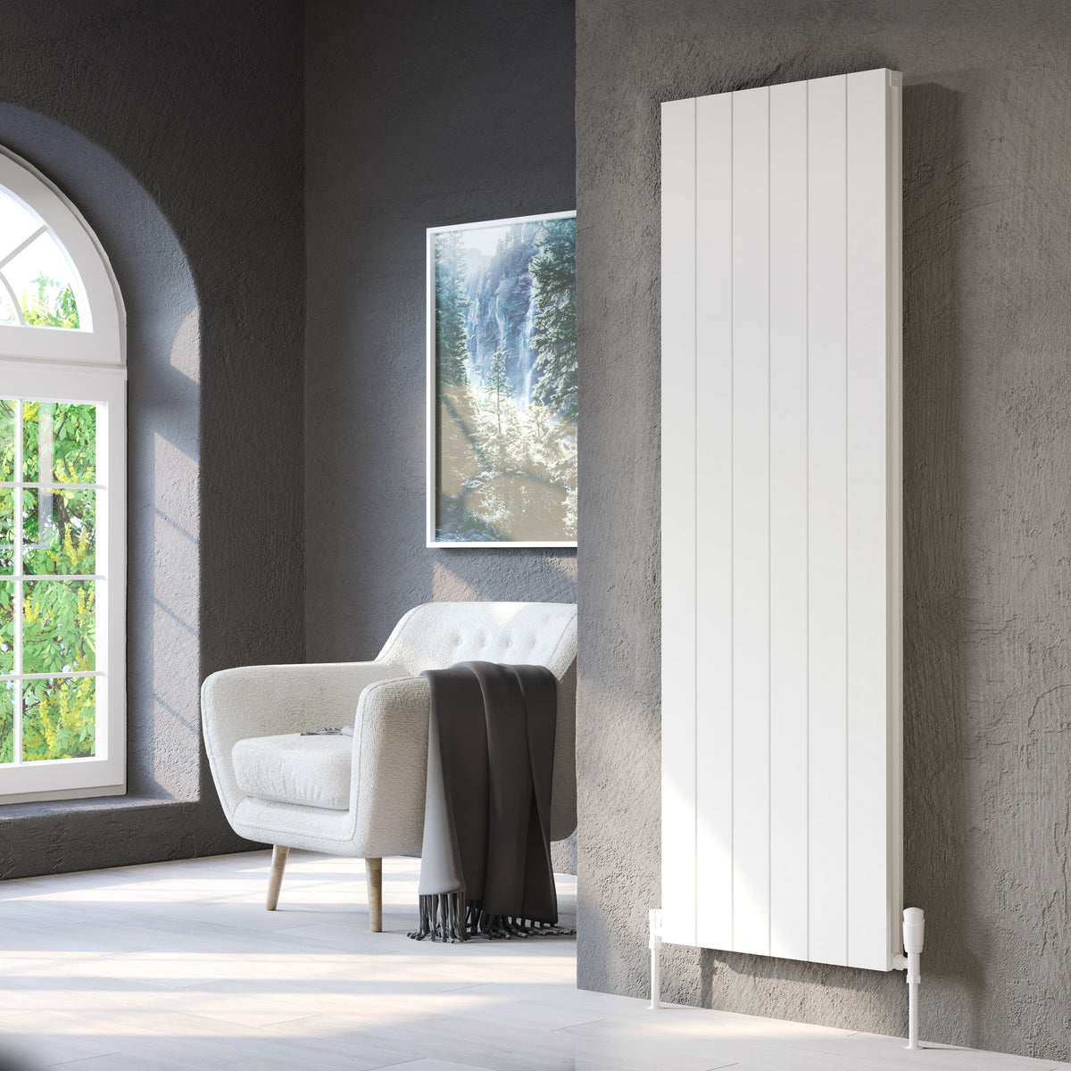 Burford Vertical White Aluminium Radiator 1800mm (H) x 280mm (W)