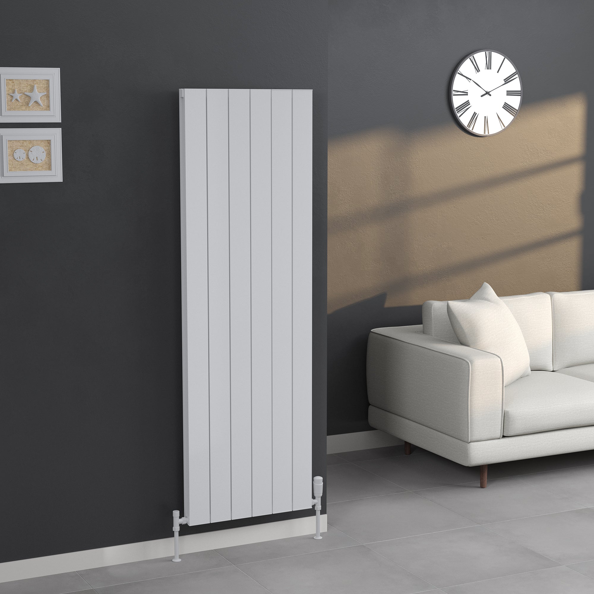 Burford Double Vertical White Aluminium Radiator 1800mm (H) x 280mm (W)