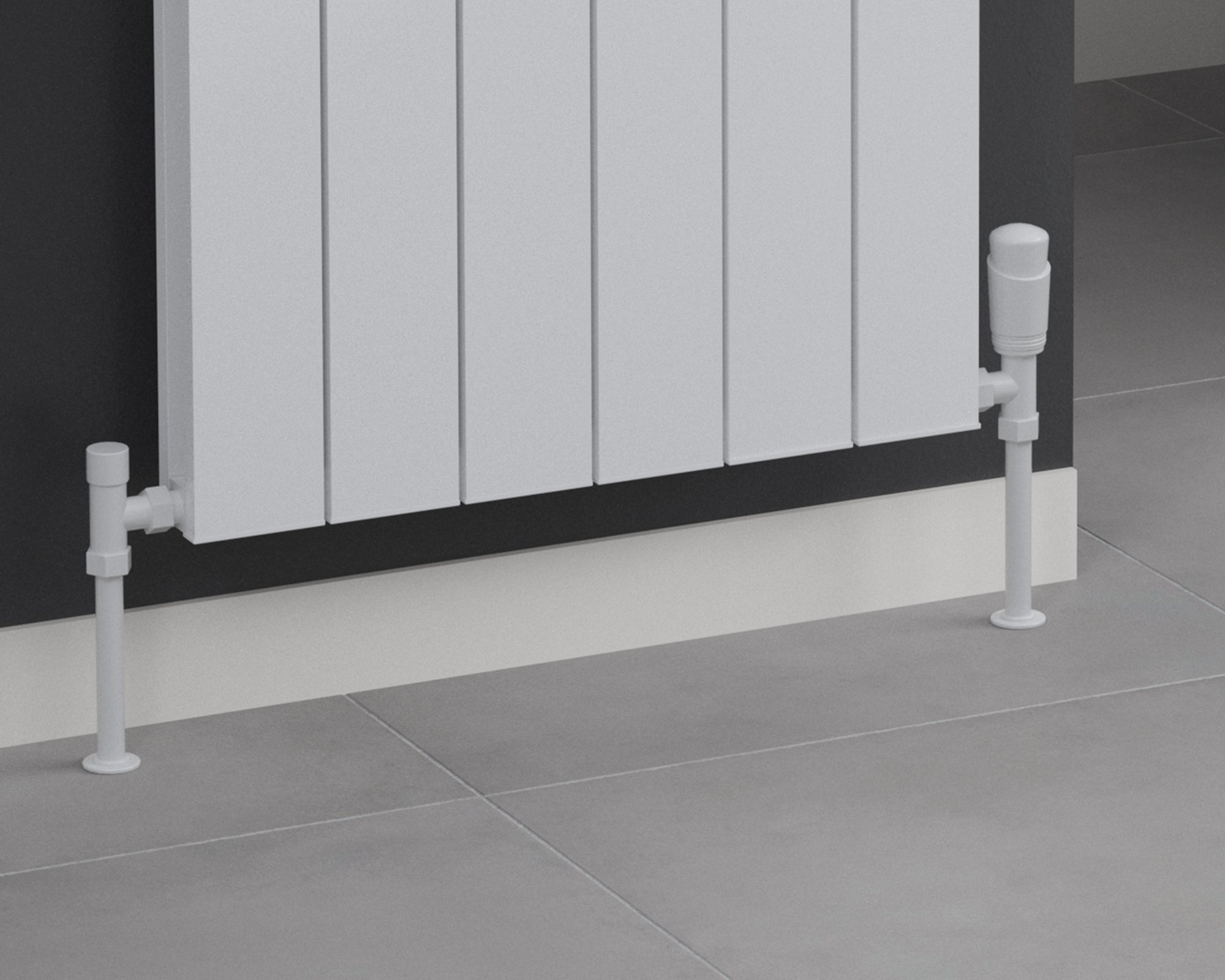 Burford Double Vertical White Aluminium Radiator 1800mm (H) x 470mm (W)