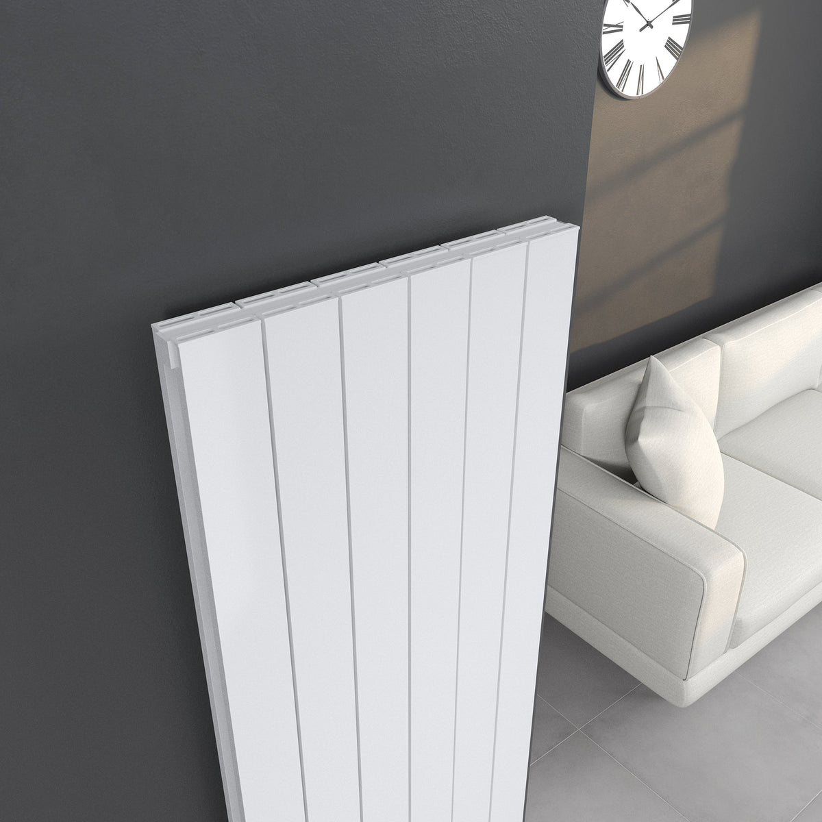 Burford Vertical White Aluminium Radiator 1800mm (H) x 375mm (W)