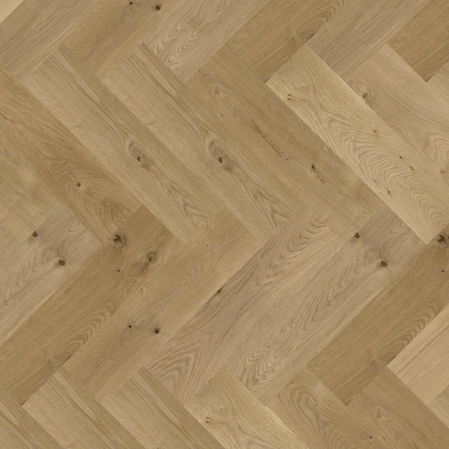 Ovara Engineered Natural Oak Herringbone Flooring, Brushed & Matt Lacquered: 12.0 x 150 x 600 mm