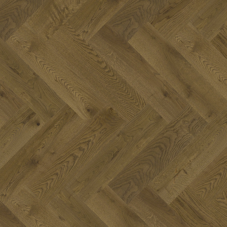 Ovara Engineered Harvest Oak Herringbone Flooring, Brushed & Matt Lacquered: 12.0 x 150 x 600 mm