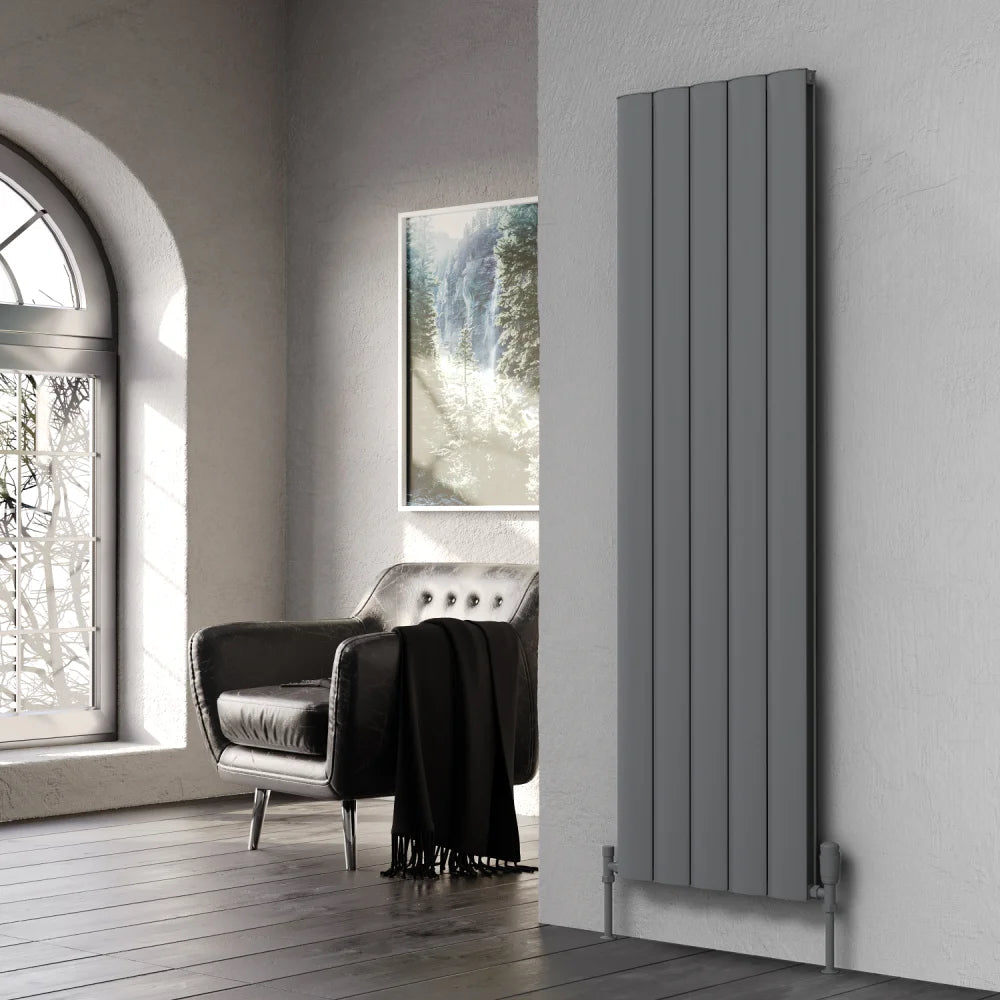 Sherborne Double Vertical Anthracite Aluminium Radiator 1800mm (H) x 412mm (W)