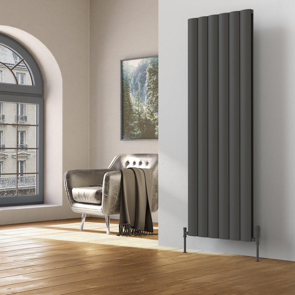 Sherborne Double Vertical Anthracite Aluminium Radiator 1800mm (H) x 516mm (W)