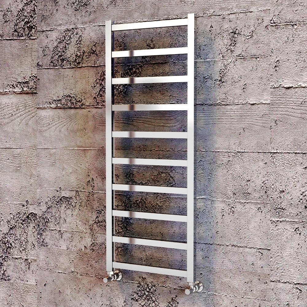 Tetbury Vertical Chrome Aluminium Radiator 1255mm (H) x 500mm (W)
