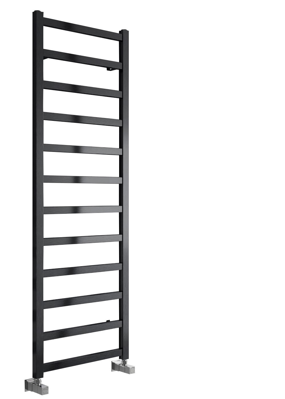 Tetbury Vertical Black Satin Aluminium Radiator 1255mm (H) x 500mm (W)