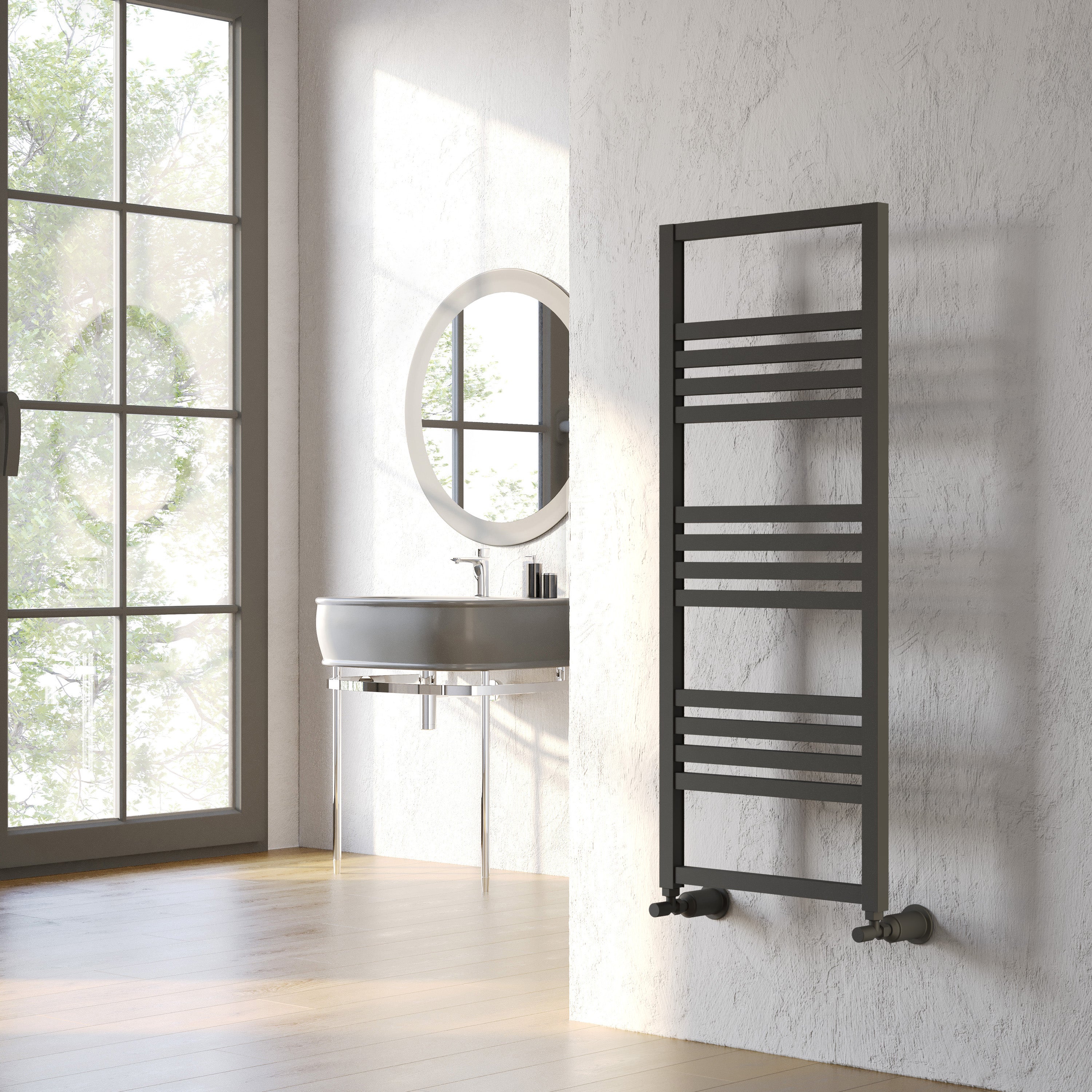 Whitby Vertical Anthracite Aluminium Radiator 1530mm (H) x 500mm (W)