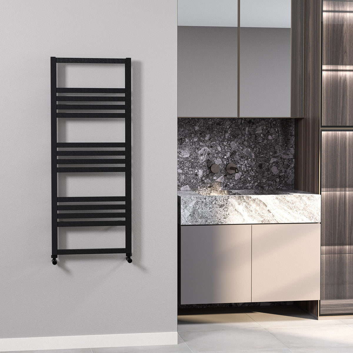 Whitby Vertical Anthracite Aluminium Radiator 1530mm (H) x 500mm (W)