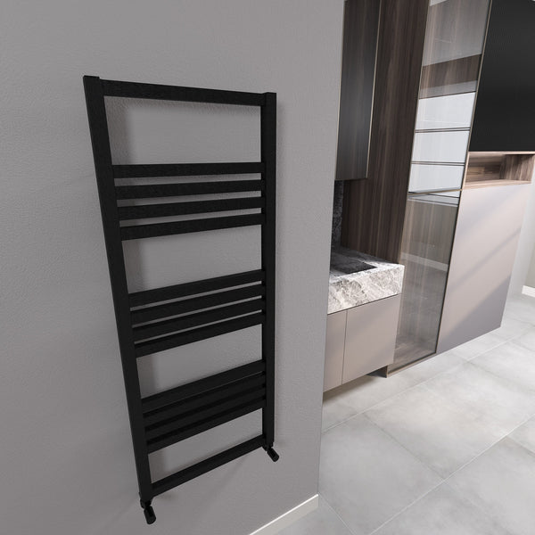 Whitby Vertical Black Satin Aluminium Radiator 1530mm (H) x 500mm (W)