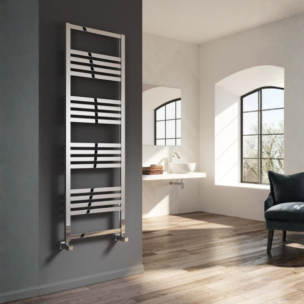 Whitby Vertical Chrome Aluminium Radiator 1530mm (H) x 500mm (W)