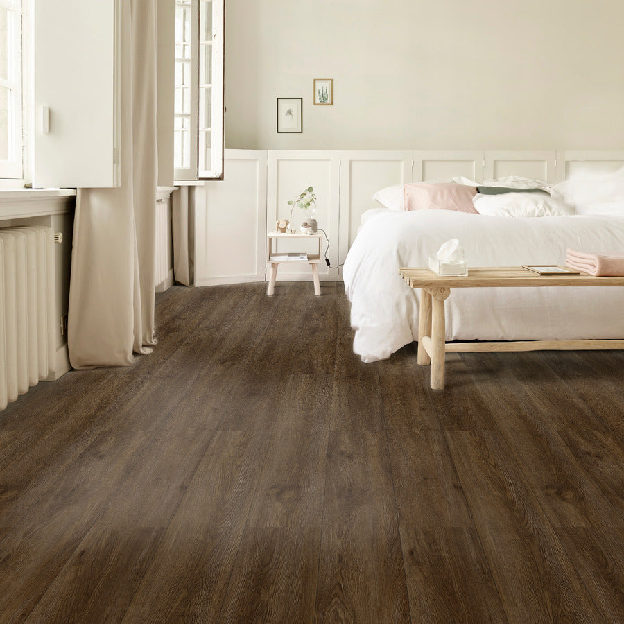 Ovara Smoked Oak Planks LVT Flooring: 5.5 x 180 x 1,220 mm