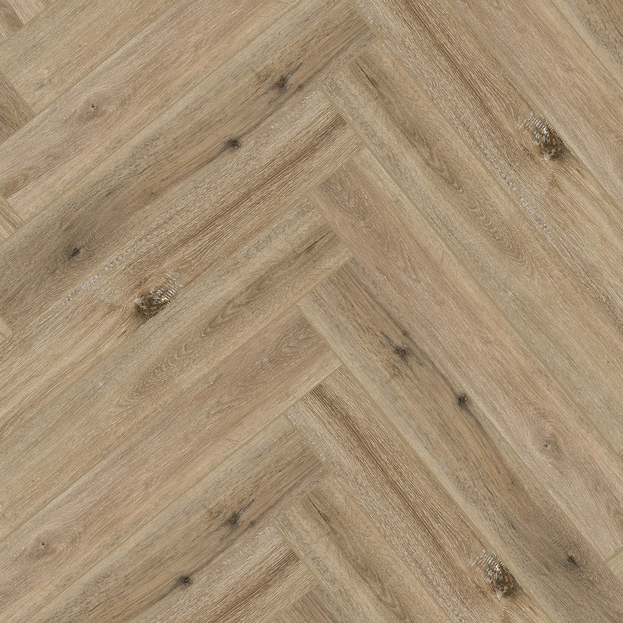 Ovara Latte Oak Herringbone LVT Flooring: 5.5 x 122 x 610 mm