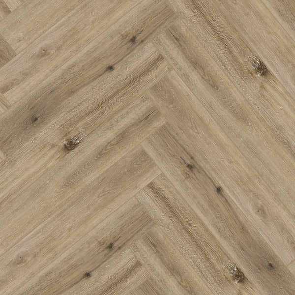 Ovara Latte Oak Herringbone LVT Flooring: 5.5 x 122 x 610 mm