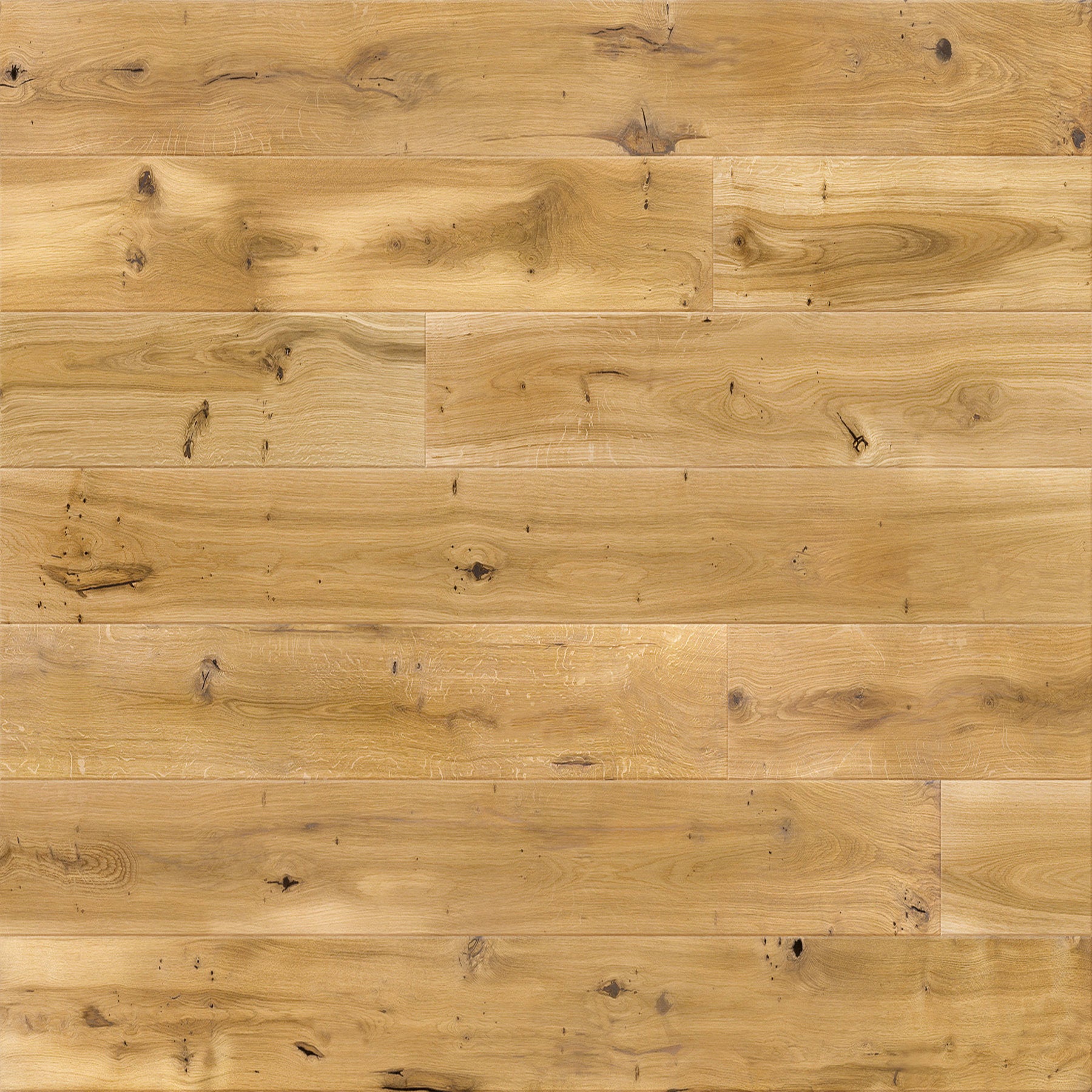 Ovara Rustic Engineered Natural Oak Planks Flooring, Brushed & Matt Lacquered: 14.0 x 130 x 1,092 mm