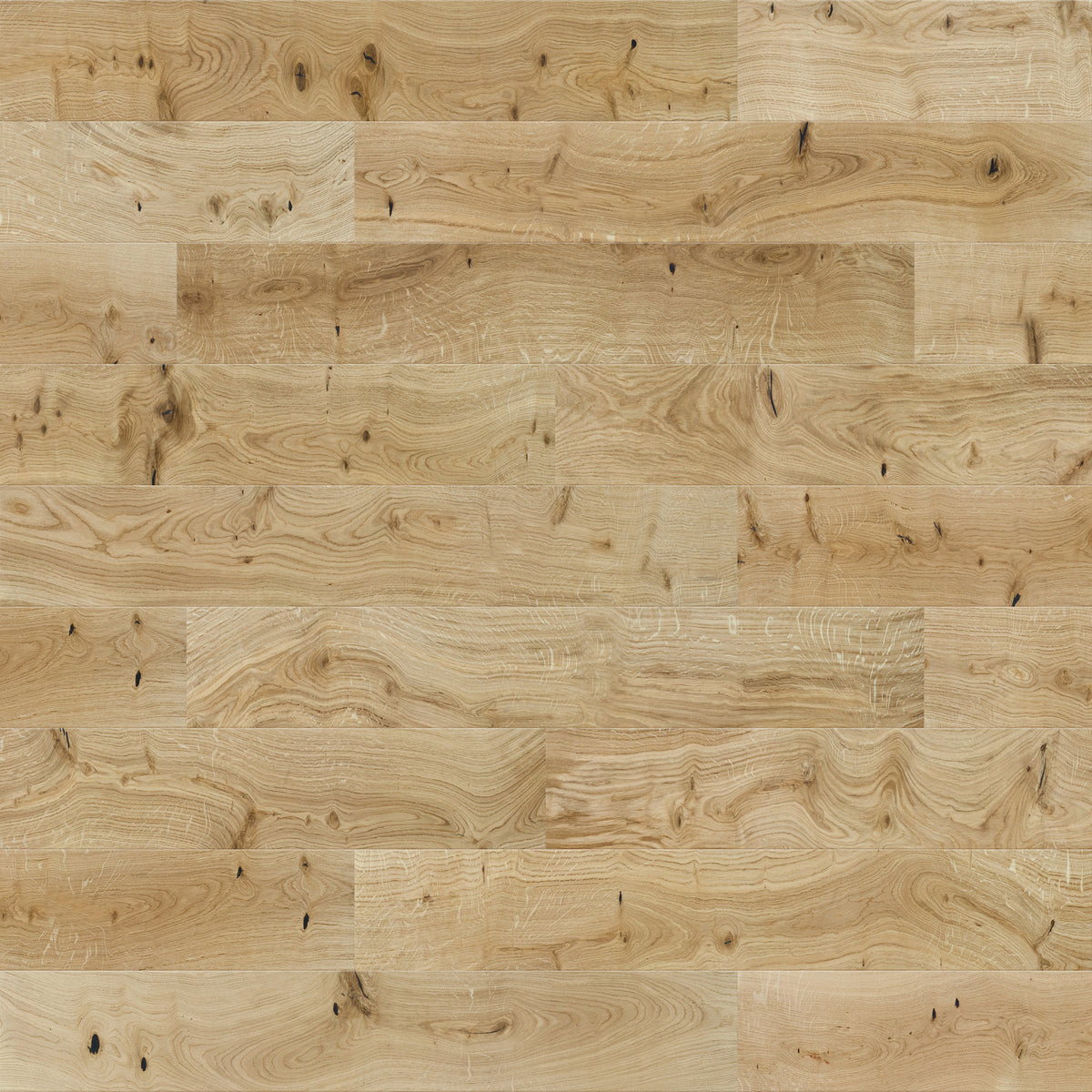 Ovara Rustic Engineered Natural Oak Planks Flooring, Brushed & Oiled: 14.0 x 130 x 1,092 mm