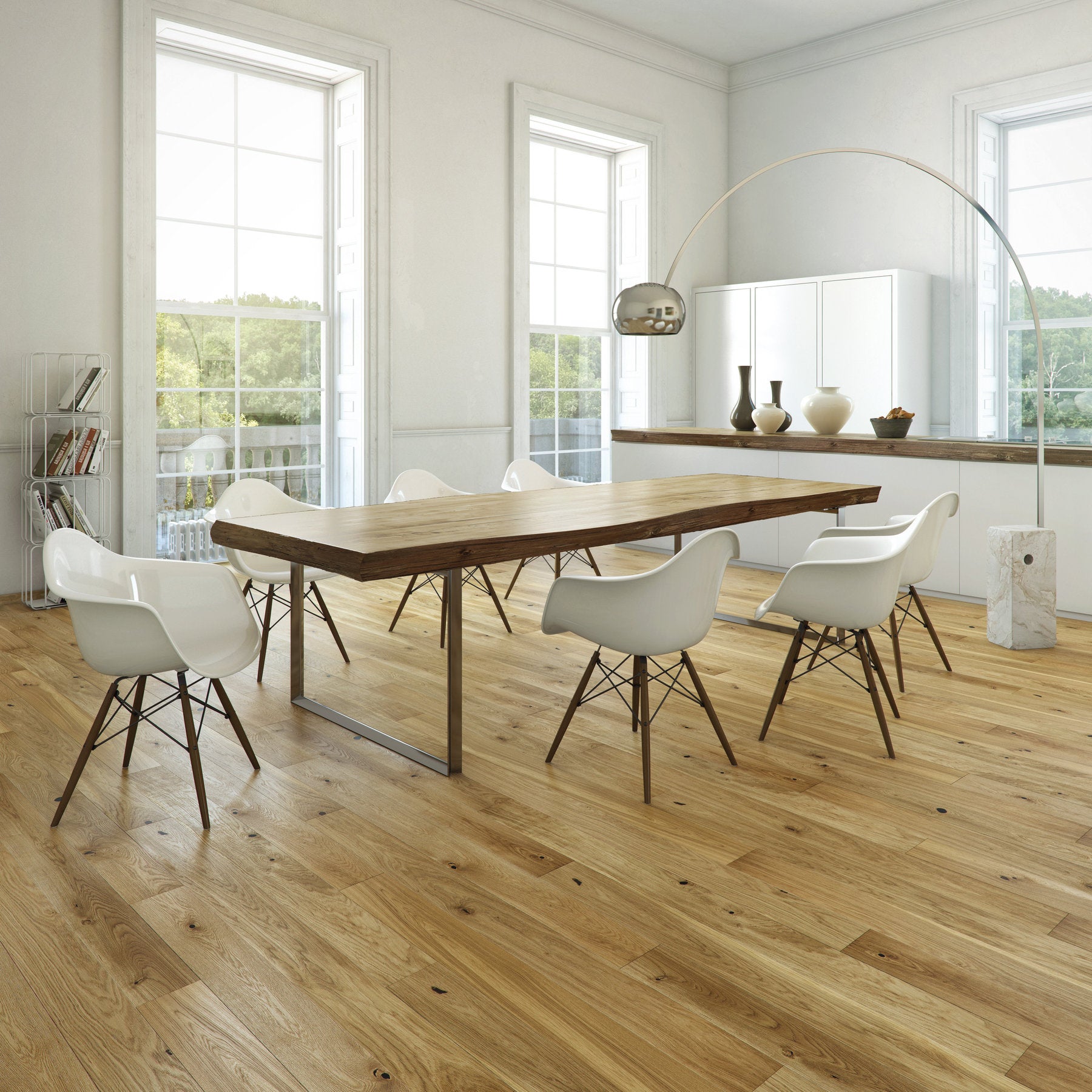 Ovara  Engineered Natural Oak Planks Flooring, Brushed & Oiled: 14.0 x 180 x 1,800 mm