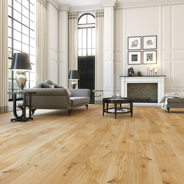 Ovara Engineered Natural Oak Planks Flooring, Brushed & Matt Lacquered: 14.0 x 207 x 2,200 mm