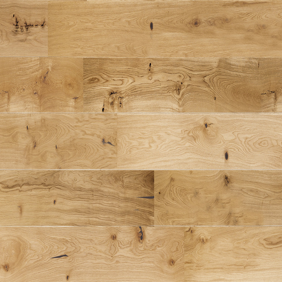 Ovara Engineered Natural Oak Planks Flooring, Brushed & Matt Lacquered: 14.0 x 207 x 2,200 mm