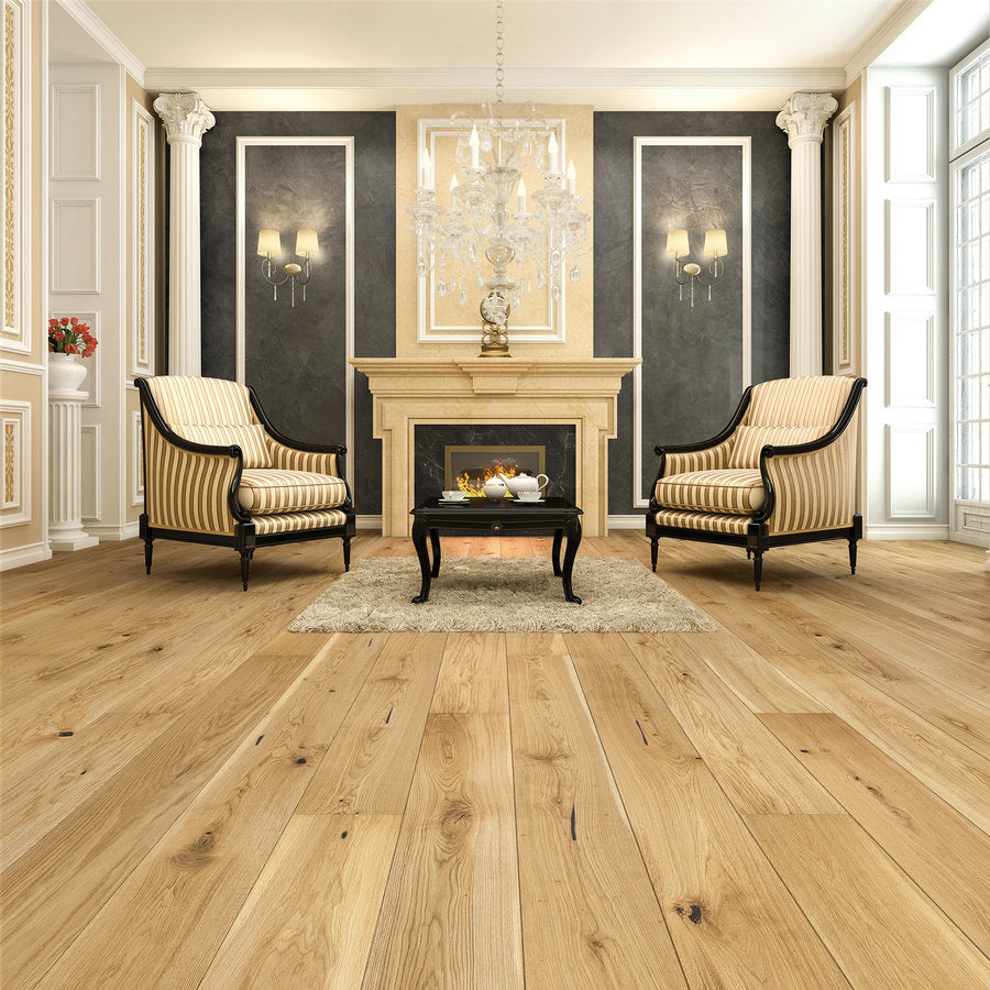 Ovara  Engineered Natural Oak Planks Flooring, Brushed & Oiled: 14.0 x 207 x 2,200 mm