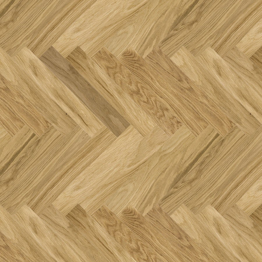 Ovara Premium Engineered Natural Oak Herringbone Flooring, Brushed & Matt Lacquered: 14.0 x 110 x 660 mm
