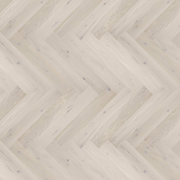 Ovara  Engineered White Oak Herringbone Flooring, Brushed & Matt Lacquered: 14.0 x 110 x 660 mm