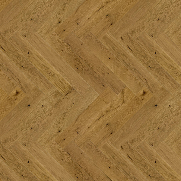 Ovara  Engineered Smoked Oak Herringbone Flooring, Brushed & Matt Lacquered: 14.0 x 110 x 660 mm