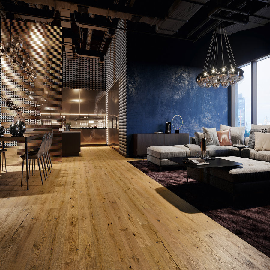 Ovara  Engineered Toffee Oak Planks Flooring, Brushed & Matt Lacquered: 14.0 x 180 x 2,200 mm