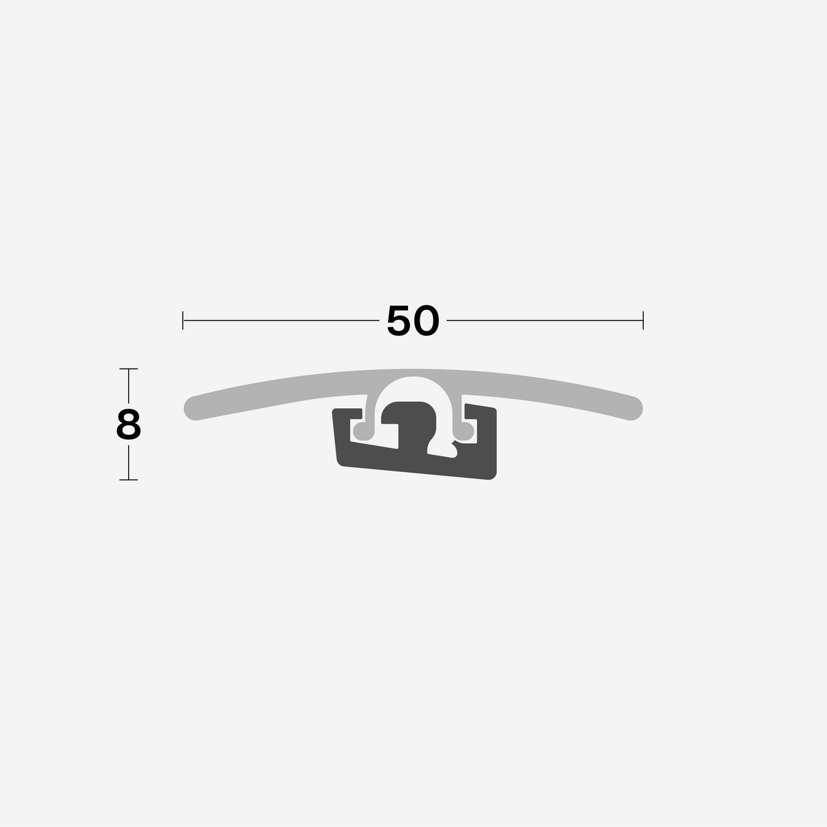 Colour Matched Ovara 4-1 Transition Profile - T-Bar