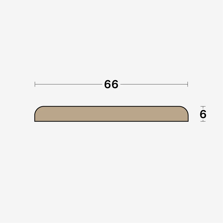 Boen Cover Profile: 6 x 66 x 2400mm, Band-1