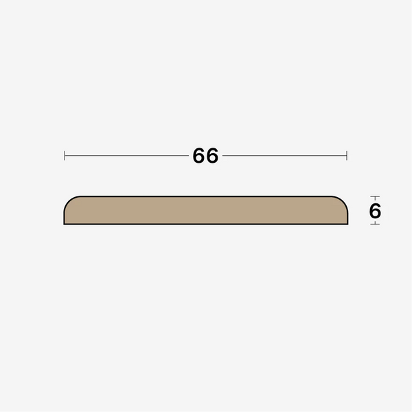 Boen Cover Profile: 6 x 66 x 2400mm, Band-1