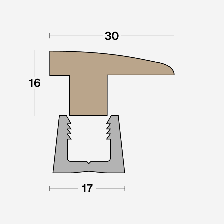 Boen Matching Perimeter Profile, Height Adjustable: 15-18mm, Band-2