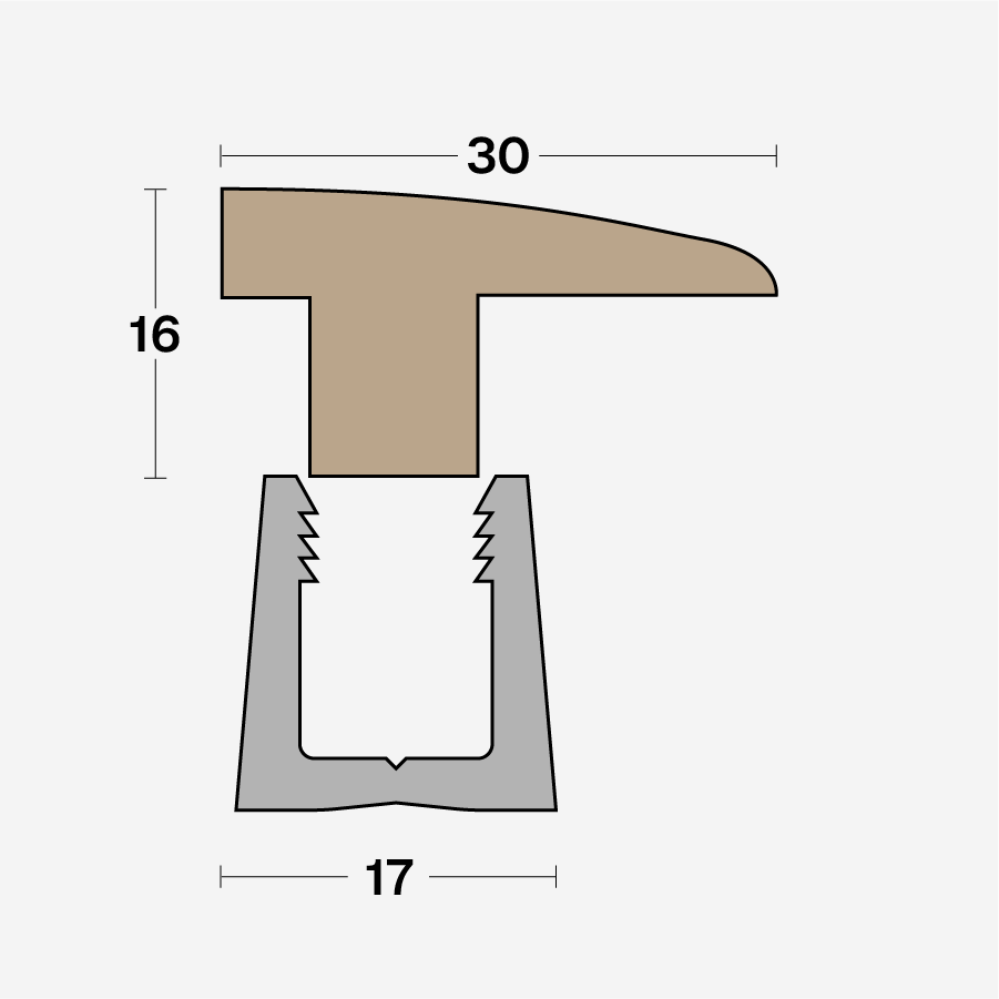 Boen Matching Perimeter Profile, Height Adjustable: 18-22mm, Band-1