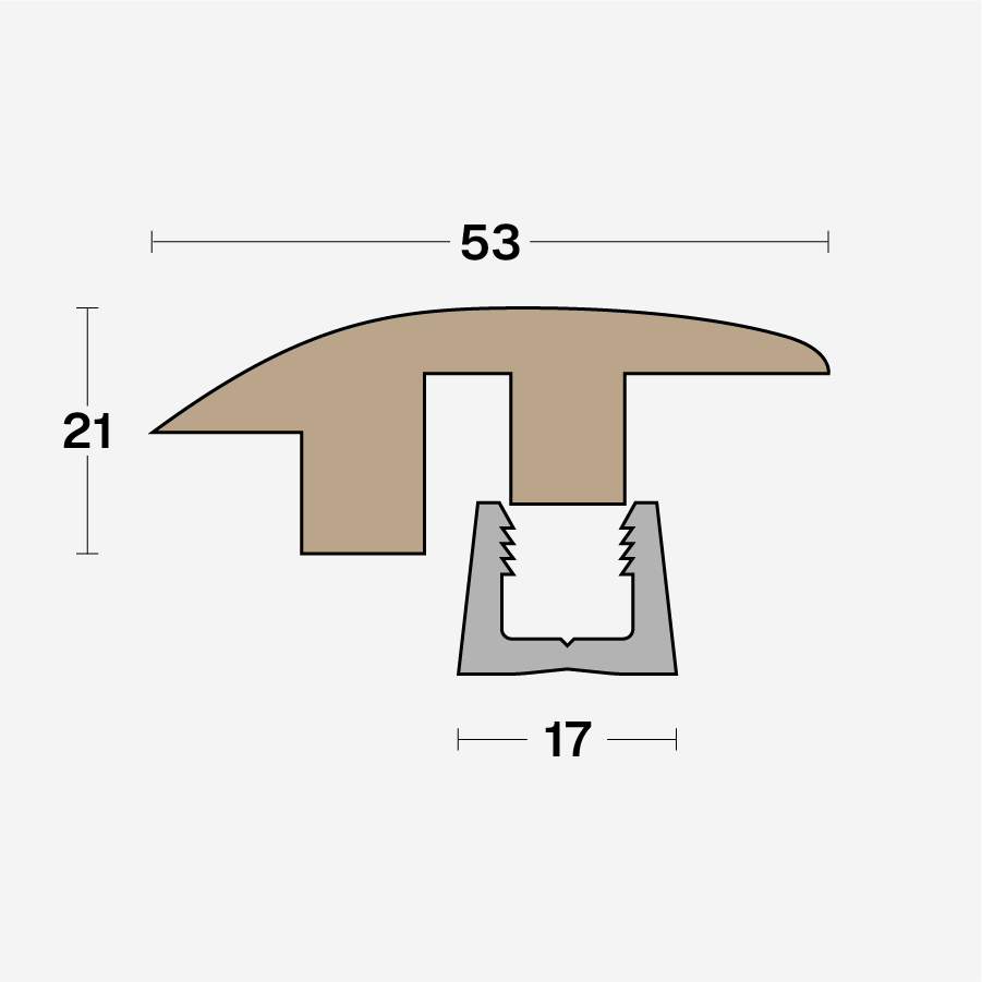 Boen Matching Semi Ramp Profile, Height Adjustable: 15-18mm, Band-2