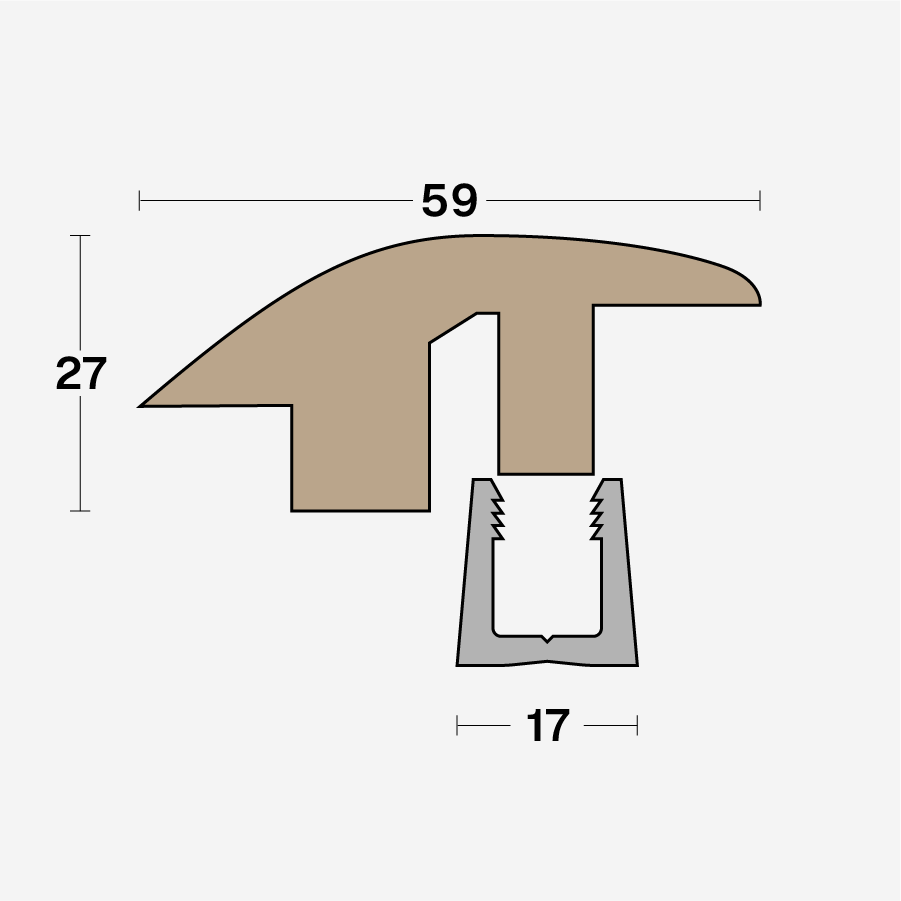 Boen Matching Semi Ramp Profile, Height Adjustable: 18-22mm, Band-2