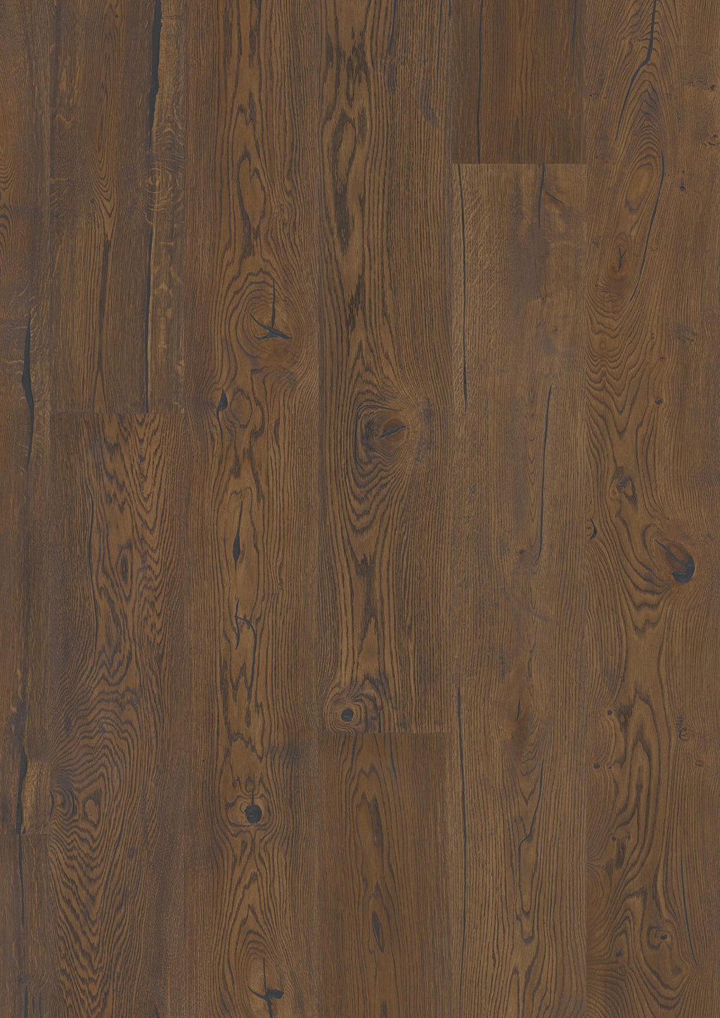 Boen Espressivo Engineered Antique brown Oak Planks Flooring, Brushed & L/Natural: 14.0 x 209 x 2,200 mm
