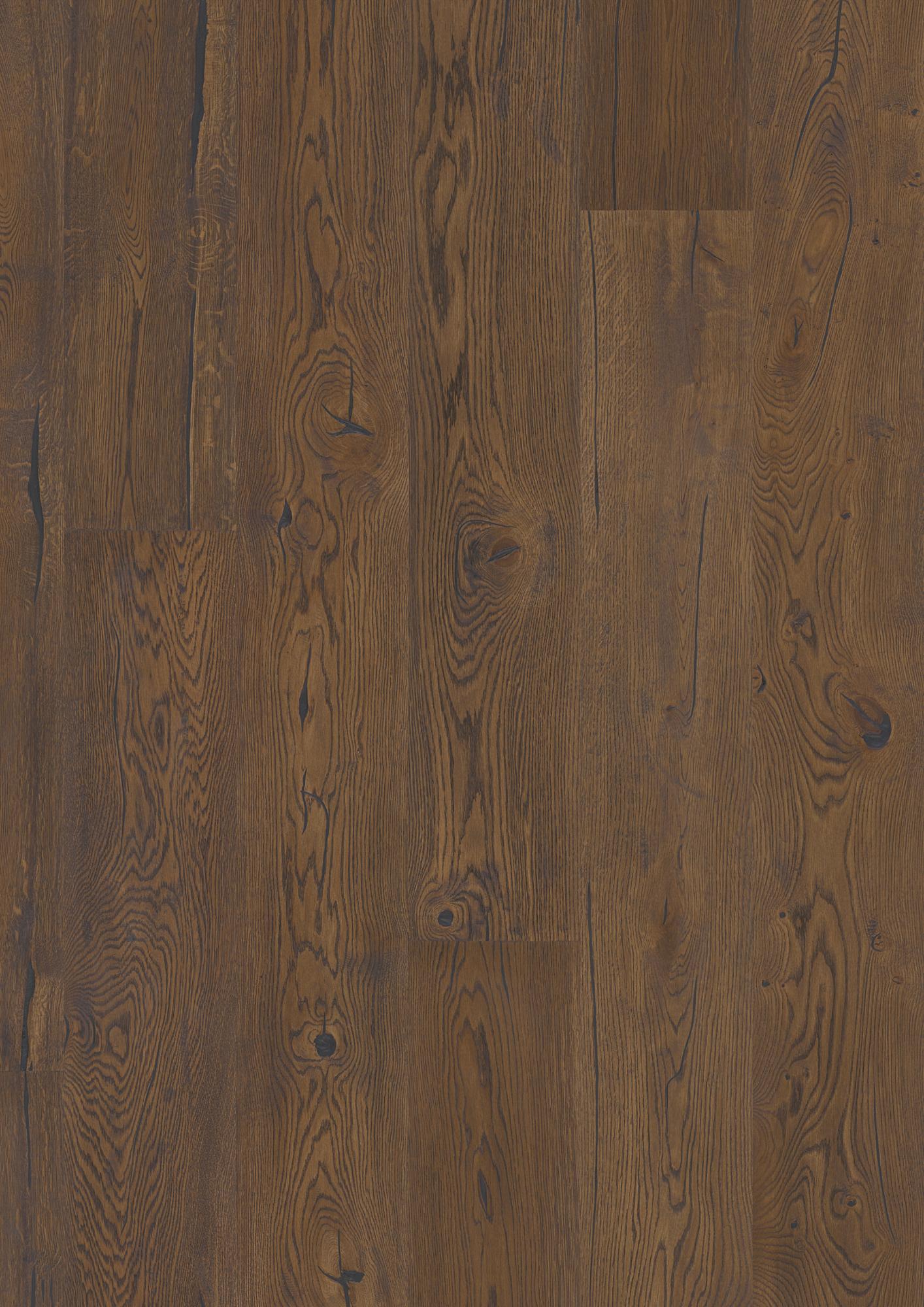 Boen Espressivo Engineered Antique brown Oak Planks Flooring, Brushed & L/Natural: 14.0 x 209 x 2,200 mm
